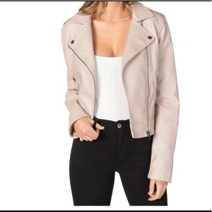 Tan faux leather jacket